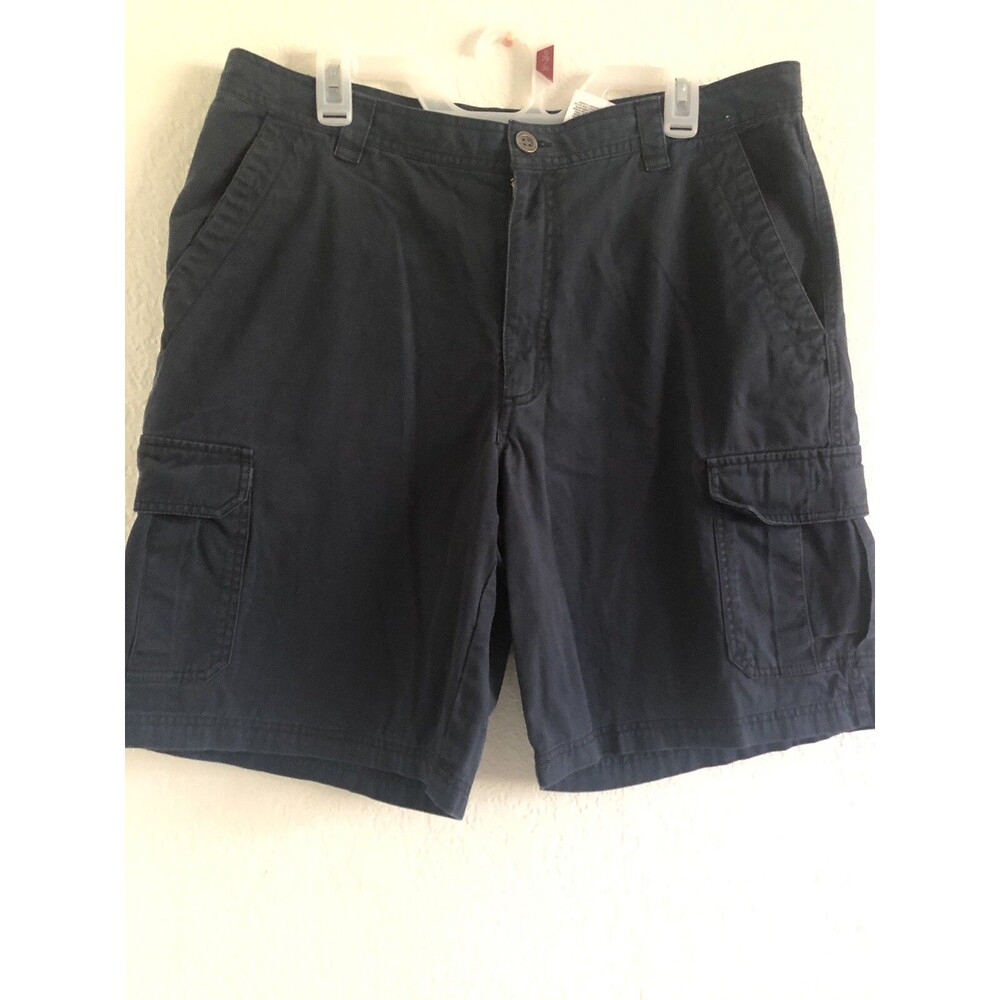 Columbia Men's Size 36x10 Navy Blue Shorts 100% Cotton Bermuda Cargo Hiking - Picture 2 of 15